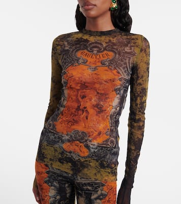Médallion printed mesh top | Jean Paul Gaultier