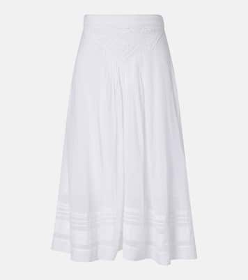 Garliana lace-trimmed cotton midi skirt | Marant Etoile