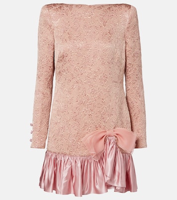 Wool and silk-blend matelassé minidress | Valentino