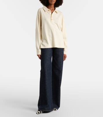 Faithful silk jersey polo sweater | Khaite