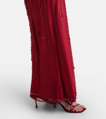 Abito lungo Chandelier in tulle con cristalli | Clio Peppiatt