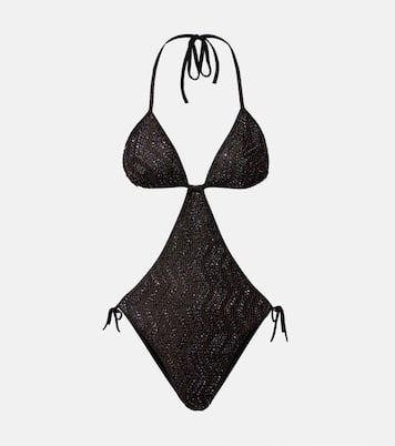 Wave halterneck lamé swimsuit | Missoni