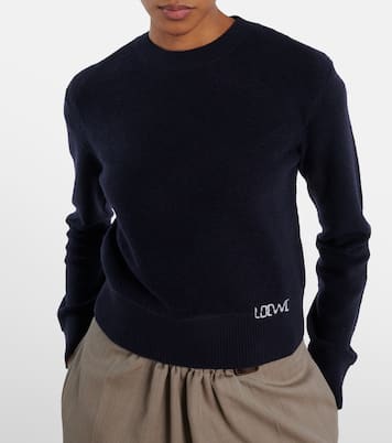 Logo embroidered wool sweater | Loewe