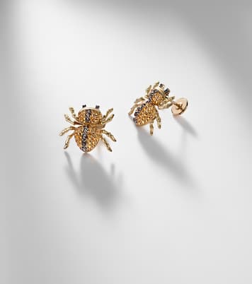 Araignée 9kt gold earrings with gemstones | Yvonne Léon