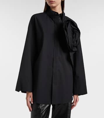 Floral-appliqué oversized cotton-blend shirt | Dorothee Schumacher