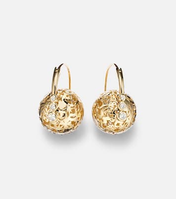 Icon Wallpaper Bead 14kt gold earrings with diamonds | Sydney Evan