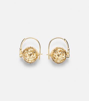 Icon Wallpaper Bead 14kt gold earrings with diamonds | Sydney Evan