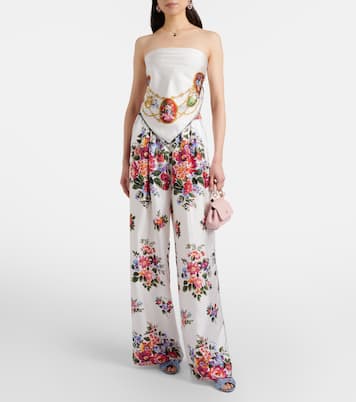 Floral silk wide-leg pants | Dolce&Gabbana
