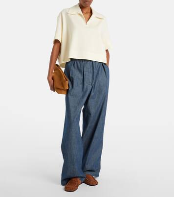 Cotton chambray wide-leg pants | Jil Sander