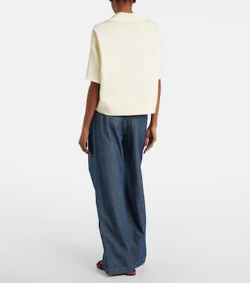Cotton chambray wide-leg pants | Jil Sander