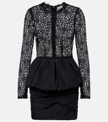 Dixie peplum lace and taffeta minidress | Rebecca Vallance