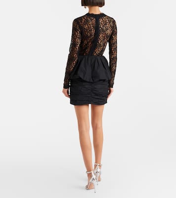 Dixie peplum lace and taffeta minidress | Rebecca Vallance