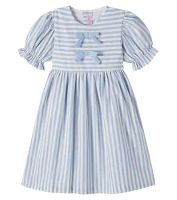 Luciana bow-detail striped dress | La Coqueta