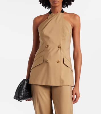 Nuraghe halterneck wool and silk vest | Max Mara