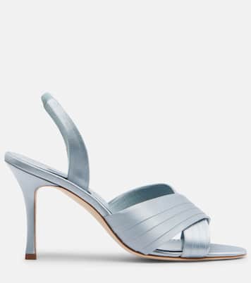 Viera 90 satin slingback sandals | Manolo Blahnik