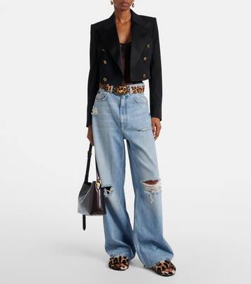 Bedruckte Sandalen aus Shearling | Dolce&Gabbana