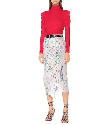 Falda midi Fabiana de seda elastizada | Isabel Marant