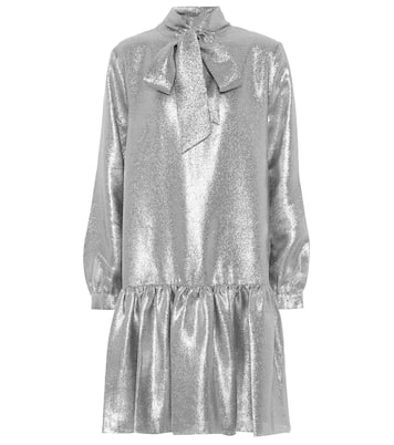 Tie-neck lamé minidress | Tibi