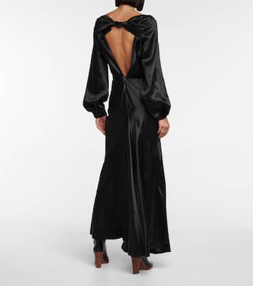 Cutout silk satin midi dress | Gabriela Hearst