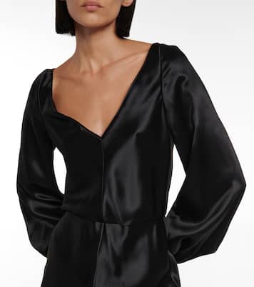 Cutout silk satin midi dress | Gabriela Hearst
