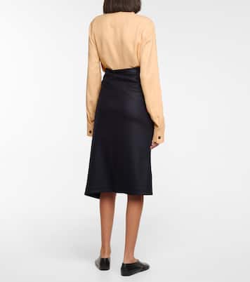 Falda midi de lana con cinturón | Jil Sander