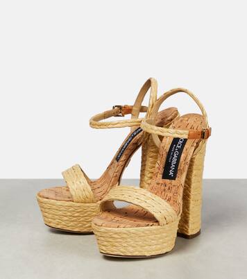 Plateausandalen Keira aus Raffiabast | Dolce&Gabbana