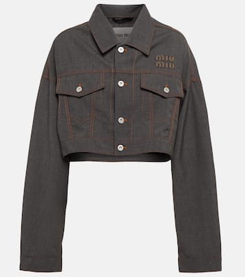 Cropped virgin wool jacket | Miu Miu