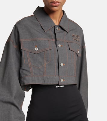 Cropped virgin wool jacket | Miu Miu