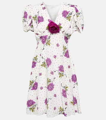 Miniabito in seta con stampa floreale | Rodarte