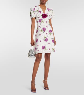 Miniabito in seta con stampa floreale | Rodarte