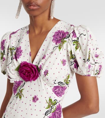 Miniabito in seta con stampa floreale | Rodarte