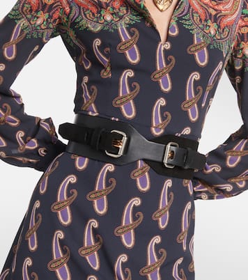 Suede and leather belt | Etro