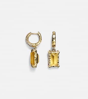 Boucles d'oreilles Yana Micro en or 18 ct, béryls et diamants | Octavia Elizabeth
