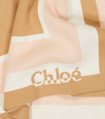 Mantella in cotone e lana con logo | Chloé Kids