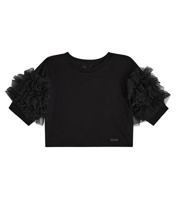 Camiseta en jersey de algodón con tul | Monnalisa