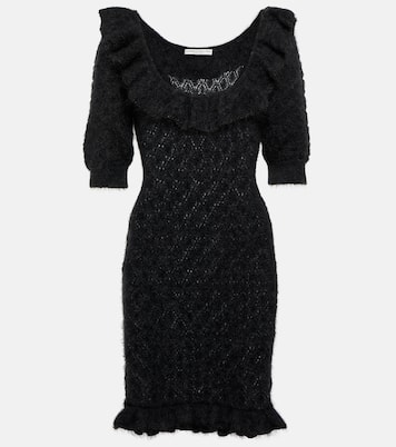 Embroidered mohair-blend minidress | Alessandra Rich