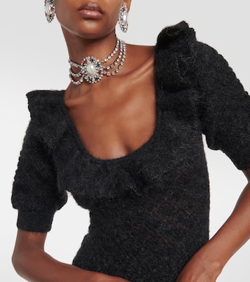 Embroidered mohair-blend minidress | Alessandra Rich