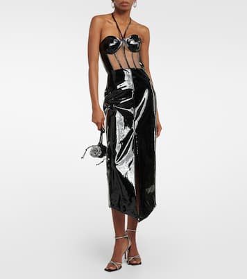 Abito midi in vernice  | David Koma