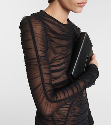 Vestido midi de malla fruncida | Mugler