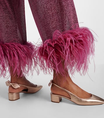 Slingback-Pumps Very Bow 35 aus Metallic-Leder | Aquazzura