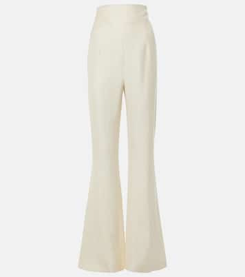 High-Rise-Schlaghose aus Satin | Galvan