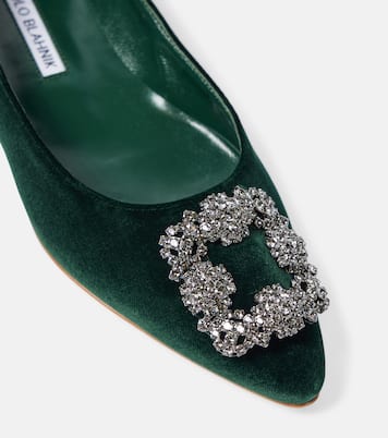 Hangisi embellished velvet ballet flats | Manolo Blahnik
