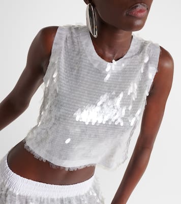 Top raccourci à sequins | Norma Kamali