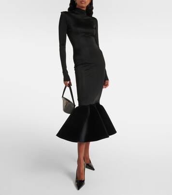 Flounced jersey midi dress | David Koma