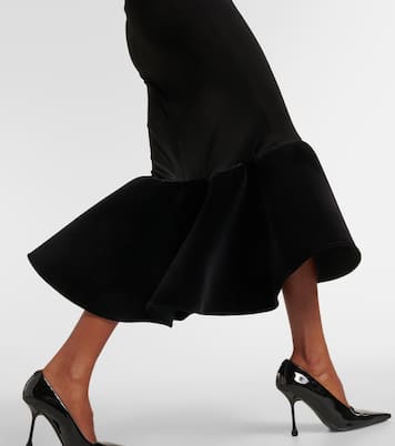 Flounced jersey midi dress | David Koma