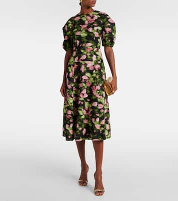 Bedrucktes Midikleid aus Matelassé | Erdem
