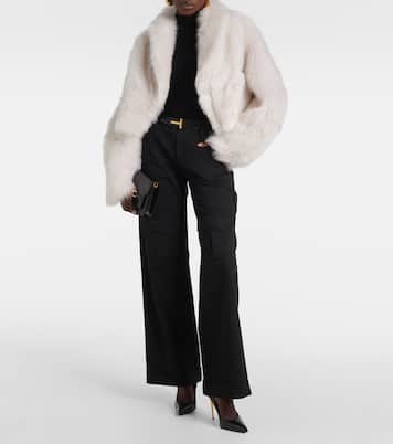 Chaqueta cropped de borrego | Blancha