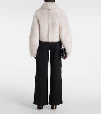 Chaqueta cropped de borrego | Blancha