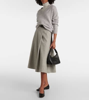 Jupe midi en cachemire et laine | Brunello Cucinelli