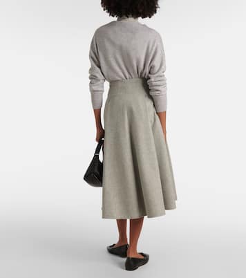 Jupe midi en cachemire et laine | Brunello Cucinelli